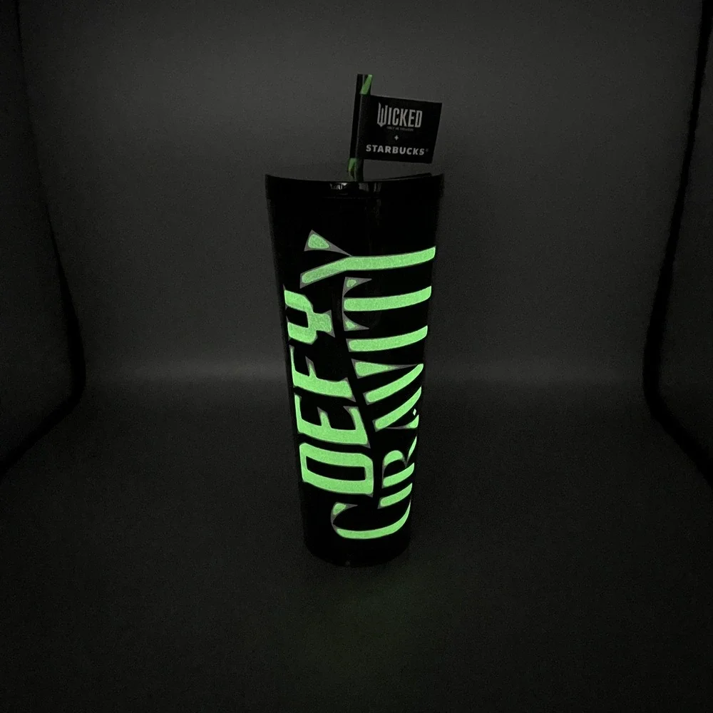 Starbucks Wicked Tumbler 24oz Defy Gravity Elphaba Glow In Dark - Picture 3 of 9